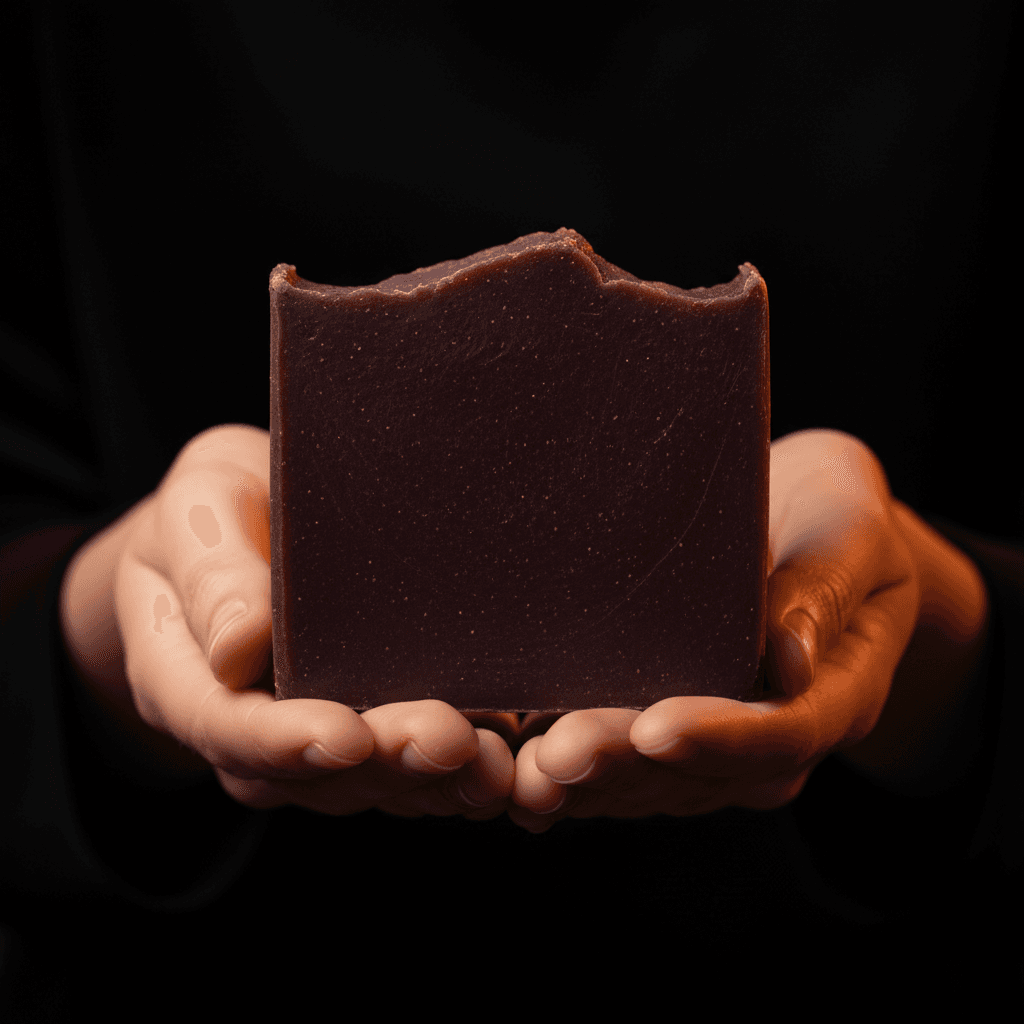 Premium soap bar held in hands showing quality