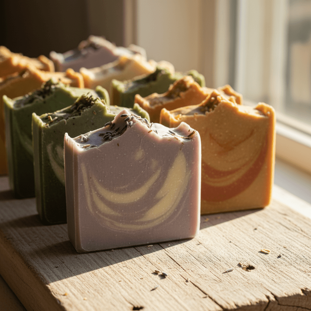 Handcrafted Crown&Glory soap bars with natural ingredients